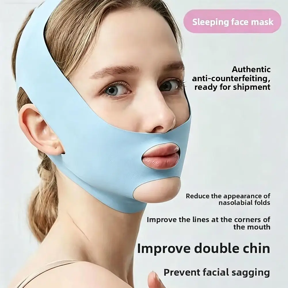 Maschera per il Viso Modellante e Rassodante, Traspirante ed Elastica, a Forma di V, per Uso Durante il Sonno e il Relax - immagine 5