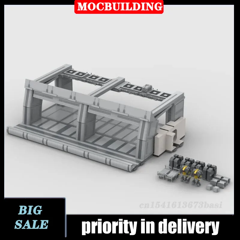 Space Series Hangar Model Assembly Building Blocks Moc Outdoor Corridoio System Collection Toy Gift