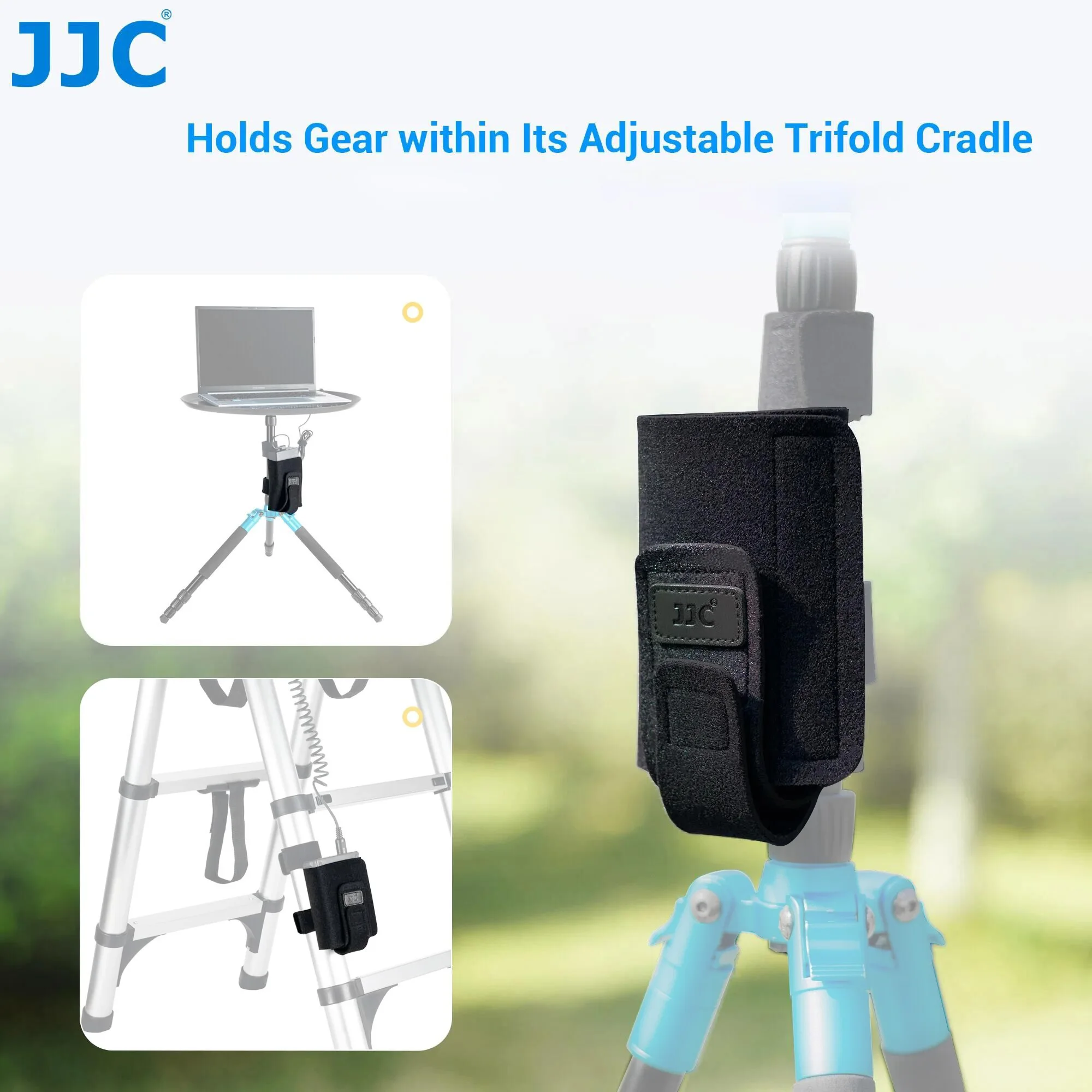 JJC Tripod Legs Mounting Strap Universal Equipment Mounting Strap Bag for Tripod,Light Stand Bag,Photography Ladder,Pole,Beam