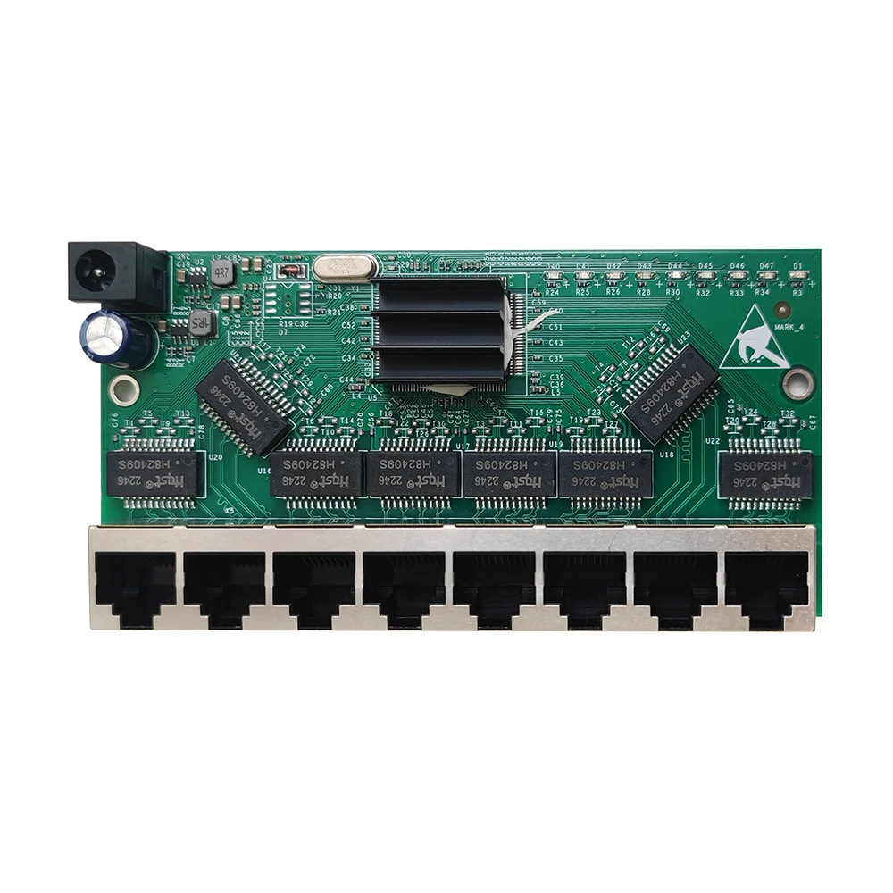 12V 풀 기가비트 이더넷 스위치 8포트 10/100/1000Mbps PCB 보드 스위치 네트워크 장치용