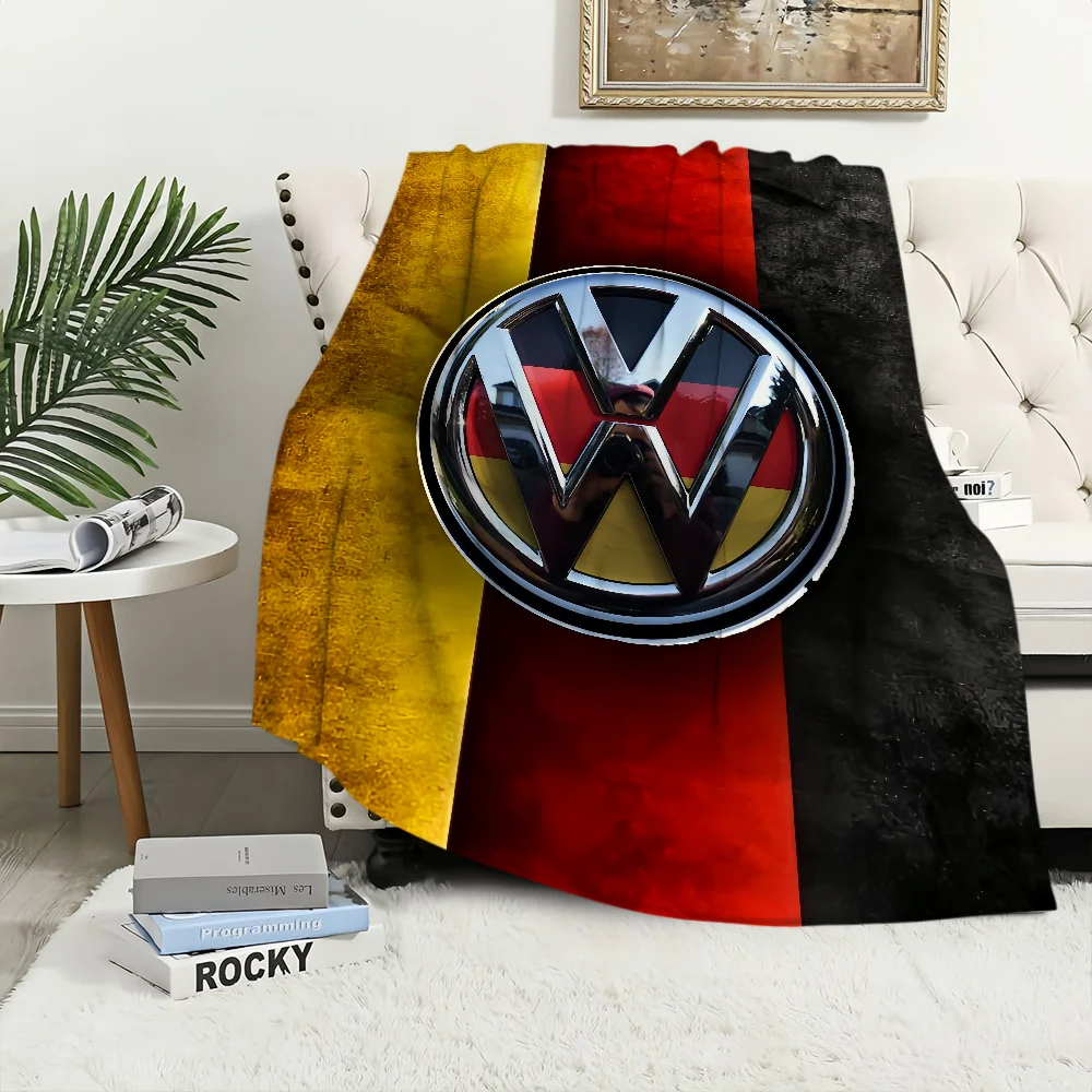 Warm Soft Plush Nap Blankets Sofa V-V-VW-Car for Living Room Luxury Office Bedroom Home Travel Kid Fashion Birthday Gift Flannel 3