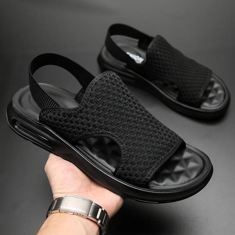 Sandals Soft Men Comfortable Non-Slip Men Shoes High Quality Woven Beach Sandals Mens Gladiator Sandals Summer Casual Flat Shoes