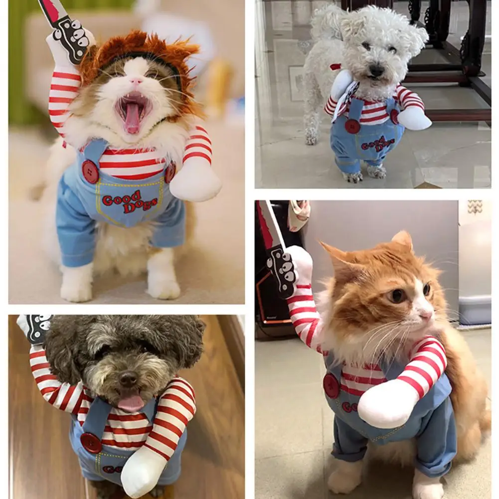 

Cat Cosplay Costume Halloween Pet Costume Spooky Doll Pet Costume Versatile Halloween Outfit for Dogs Cats Cosplay for Small