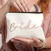 Team Bride  Printed Love Logo Women Makeup Pouch Bridesmaid Pocket Lipstick Makeup Brush Bag Large Capacity Wash Bag for Wedding 2
