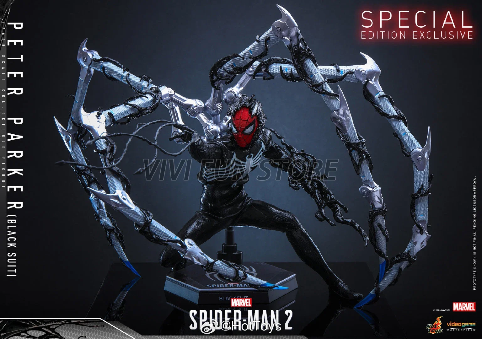 In Stock HOT TOYS VGM56 Spider-Man BLACK SUIT 1/6 Movability