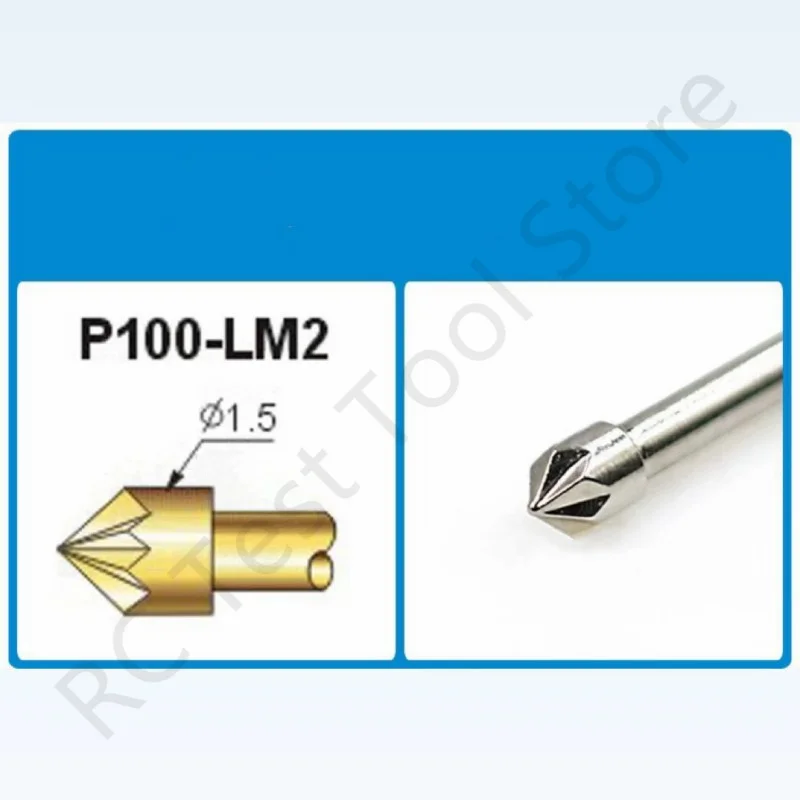 100PCS P100-LM2 Spring Test Probe Phosphorus Brass Tube Spring Test Pin Length 33.35mm Needle Dia 1.36mm Pogo Pin P100-LM