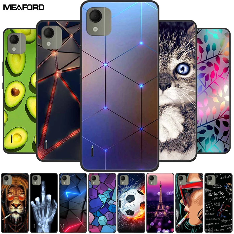 Per Nokia C110 Custodia C 110 Fashion Soft Tpu Cover Per Telefono In Silicone Per Nokia C110 4G 6.3 ''Antiurto Funda Su Stampa Nokiac110