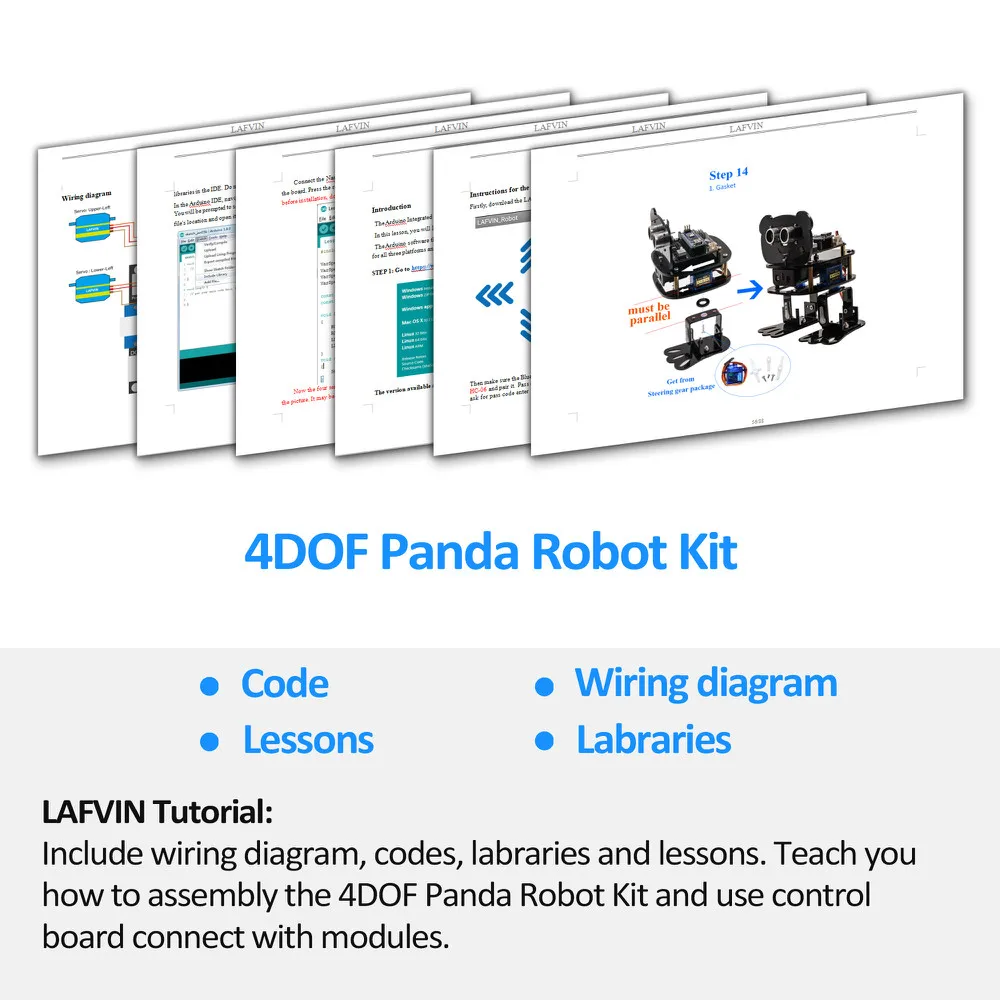 Kit robot Panda 4-DOF Kit robot danzante per Arduino Giocattolo elettronico fai-da-te Monitoraggio automatico/Controllo APP - immagine 5