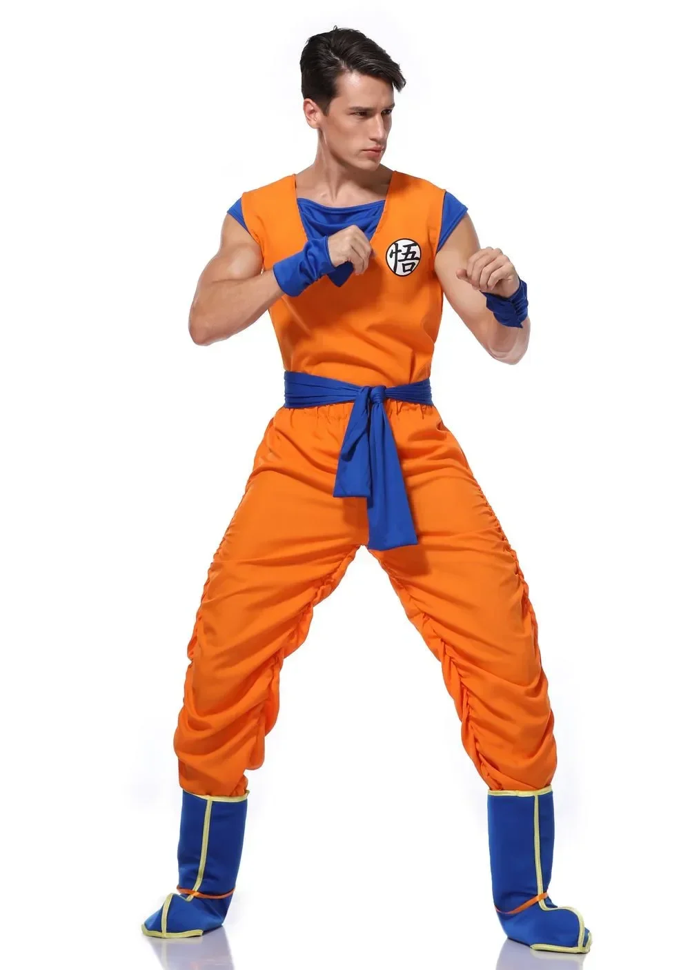 

Halloween Japanese Anime Adult Orange Suits Son Goku Cosplay Costume Anime Superheroes Uniform Role Play Dress Up