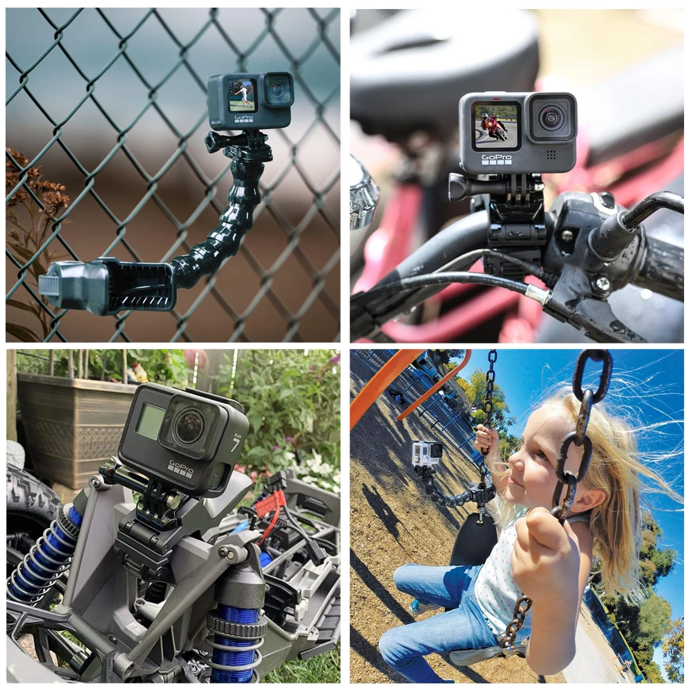 Jaws Flex Clamp Mount Adjustable Gooseneck Mount for GoPro Hero 12 11 10 9 8 7 6 5 4 Session Insta 360 DJI Osmo Action Cameras BEST SELLERS