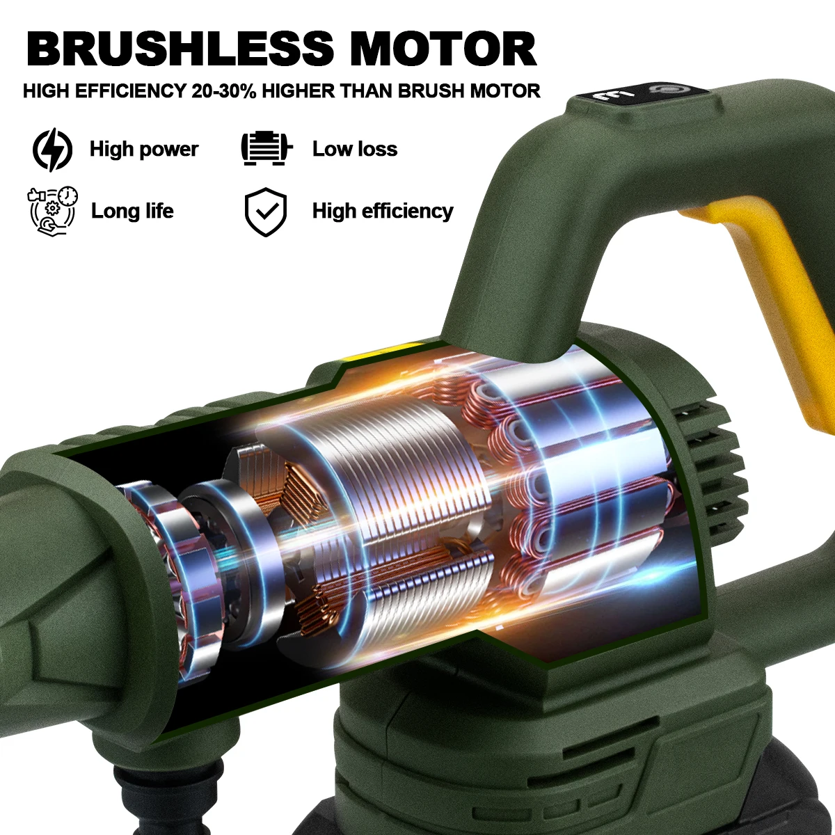 200Bar 3 Gears Digital Display Brushless Electric High Pressure Washer 6 IN 1 Car Washing Gun Water Gun for Makita 18V Battery 3