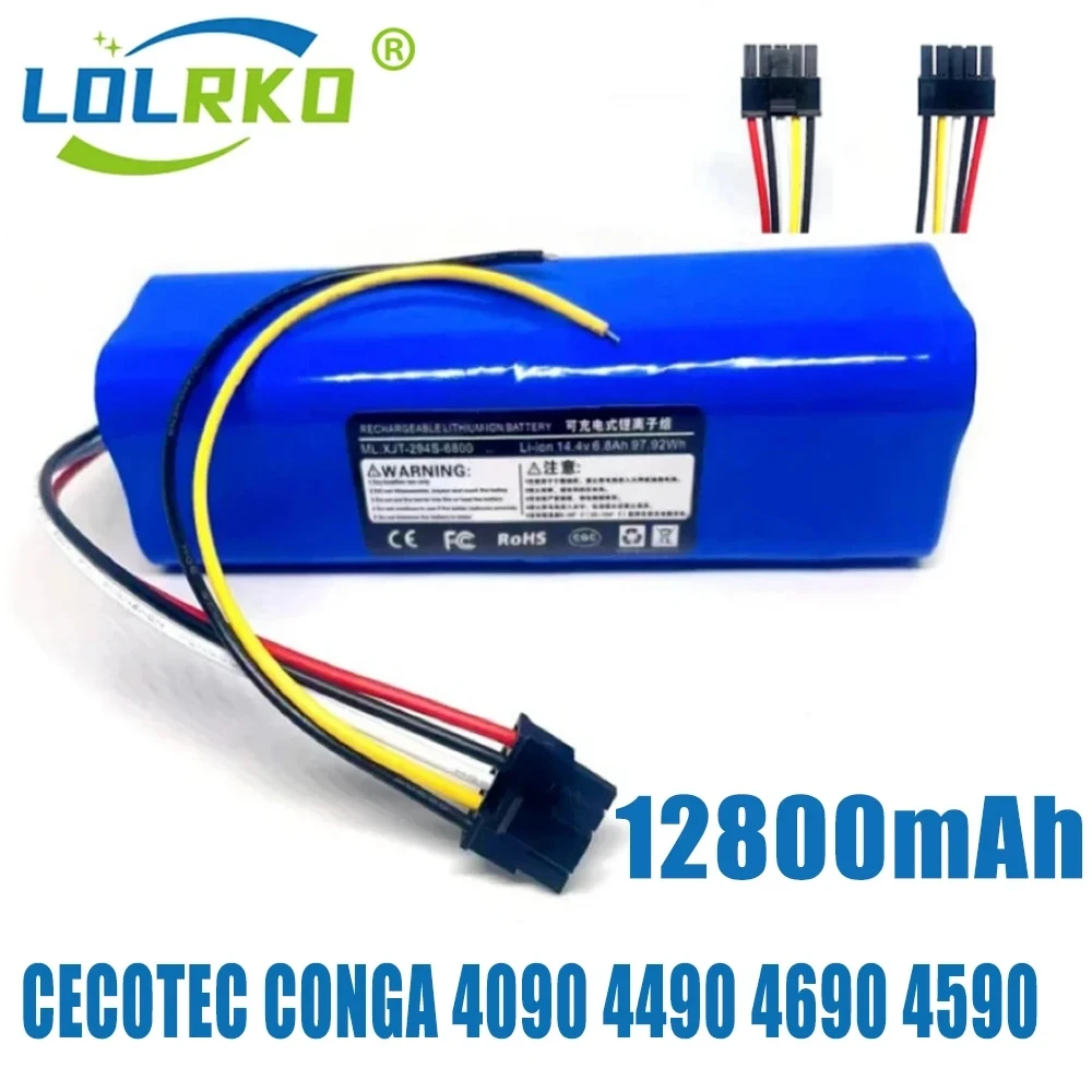 

14.8V 12800mAh 100% New CECOTEC CONGA 4090 4490 4690 4590 Mopping Robot Battery Pack Netease Intelligent Manufacturing NIT Model