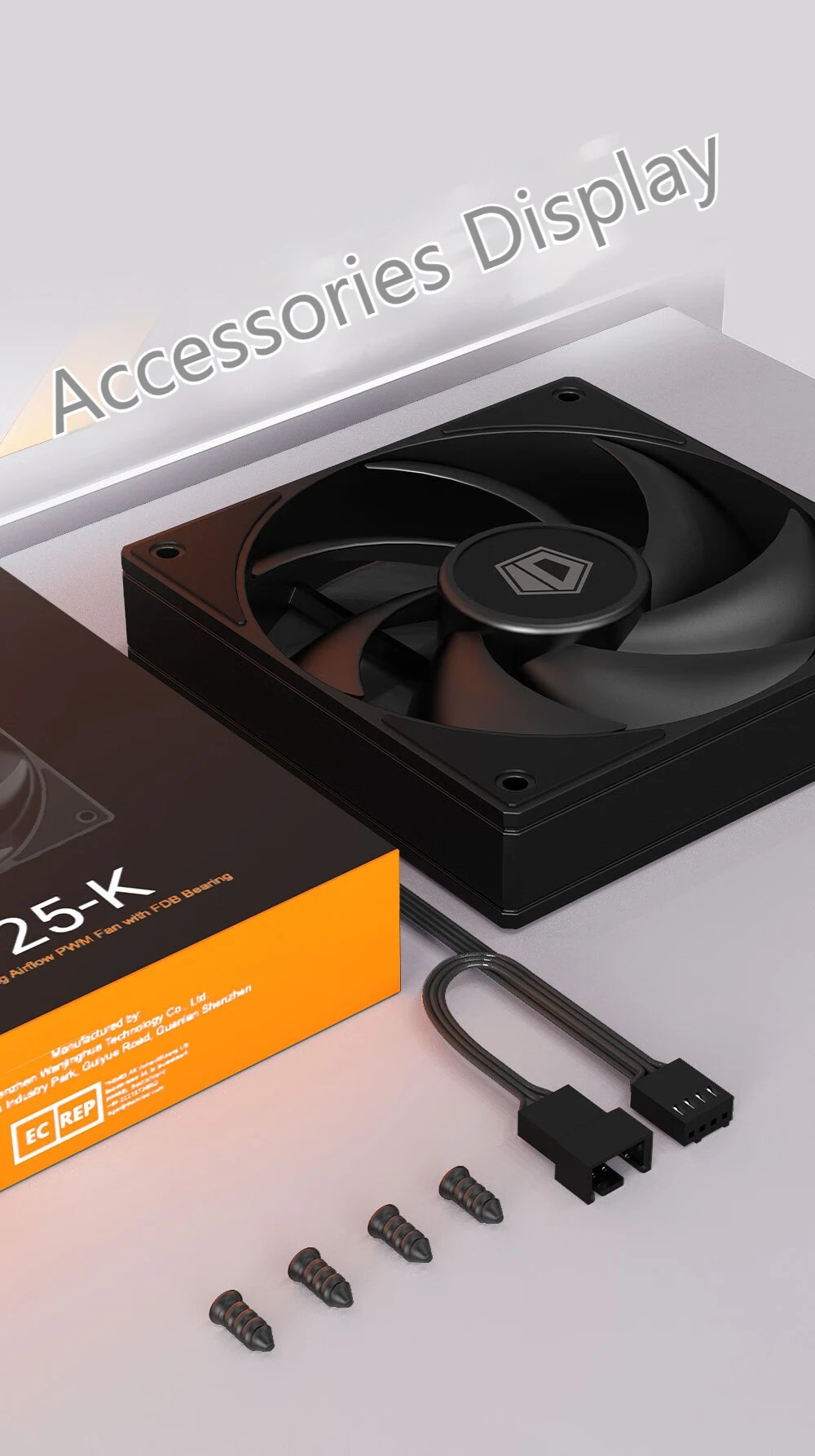 ID-COOLING AF-125 120mm FDB Bearing PWM Silent Fan, High Airflow Cooling for CPU