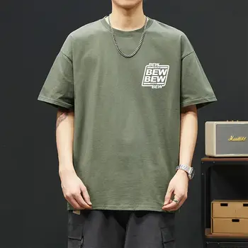 Trend-in soft cotton 100% printed half-sleeved T-shirt for men loose big size daily TS3335