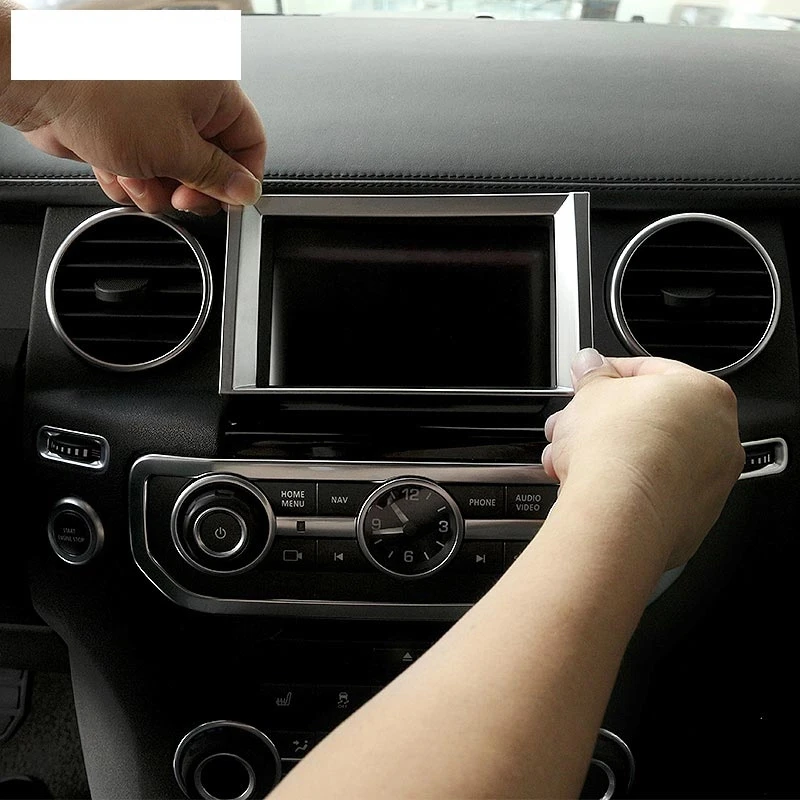 

Матовый серебристый хромированный АБС-пластик для GPS-навигатора, декоративная рамка, отделка, наклейка для Land Rover Discovery 4 2010-2016, автомобильные аксессуары