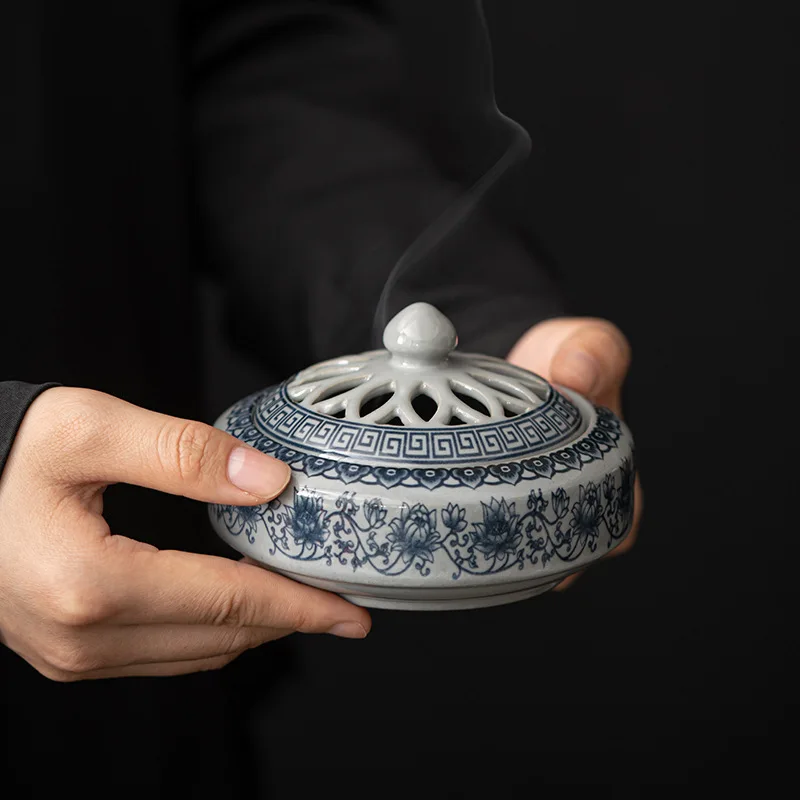 Coil Incense Burner Blue and White Ceramics Handicrafts Decorations