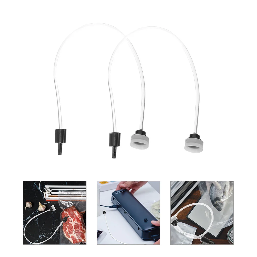Hose Vacuum Packaging Machine Sealer Attachment Tube Link Catheter Flexible for Bags Accessory Replacement 2 Pcs vacuum sealer machine