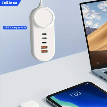 USB C Charger, 20W(total) Charging Hub, 5 Port USB Charging Station（2 USB Port, 1 L Port, 2 Port Type C) for Laptops, Phones Etc 1