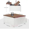Farmhouse 35" Lift Top Coffee Table with Storage, Square Coffee Table with Charging Station, Hidden Storage Space 2