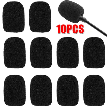 블랙 마이크 보호대 교체 헤드셋 폼 커버, 앞 유리 스폰지 커버, 회의 마이크용 마이크 커버, 10 개