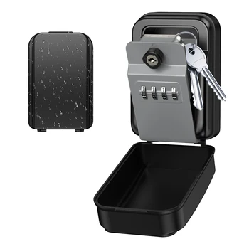 ORIA Key Lock Box Wall Mounted 4-Digit Combination Lockbox Waterproof Security Key Lock Box with 1 Key for Home Outdoor 1