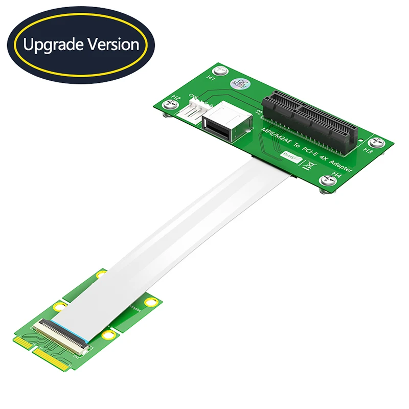 

NEW Mini PCIE to PCI Express X4 Slot USB 2.0 Riser Board with High Speed FPC Cable 4Pin Power Magnetic Pad Vertical Installation