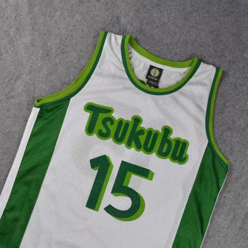 Anime TSUKUBU #15 NANGOU Basketball Jersey Mens Breathable Quick Drying Basketball Shirt