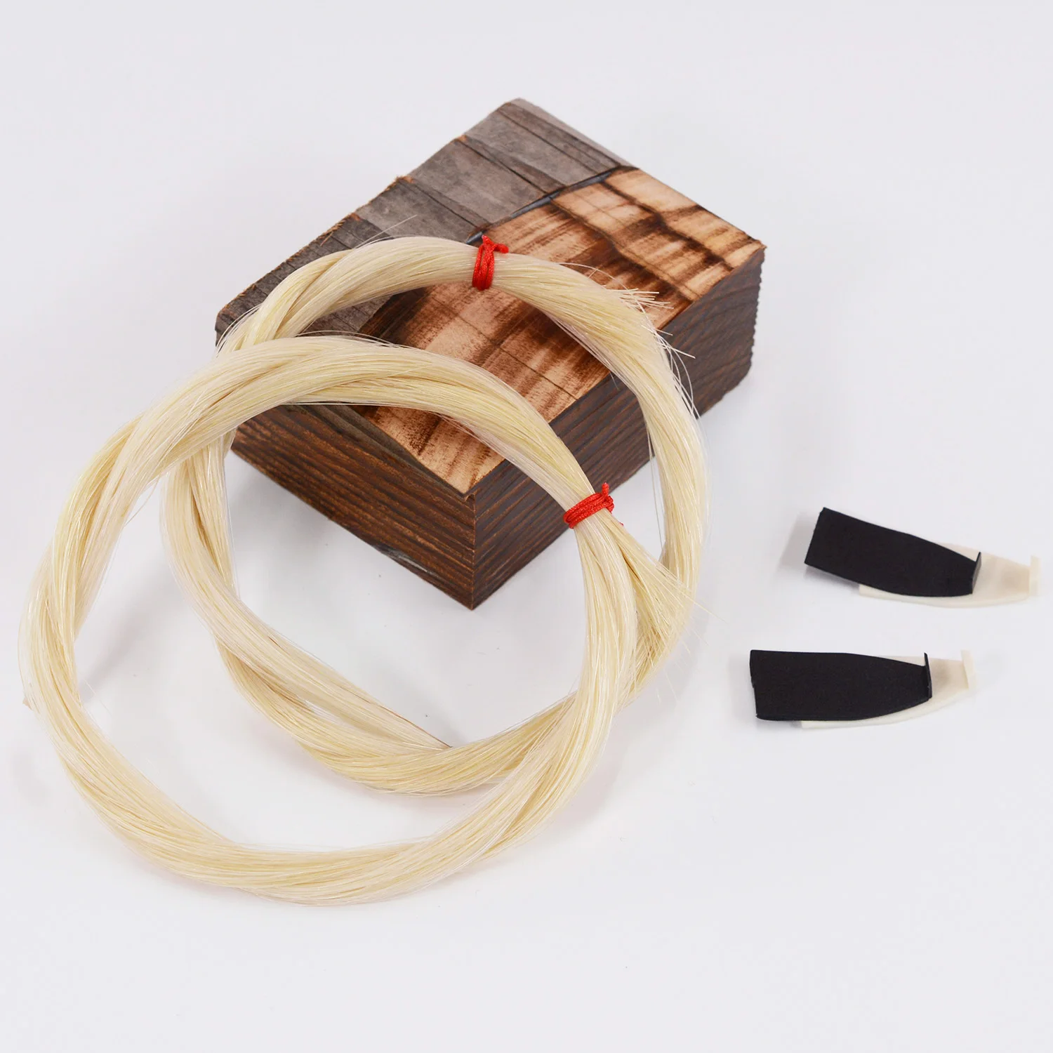 VINGOBOW 2 Hanks Premium Mongolian Horse Hair for Violin Viola Bows