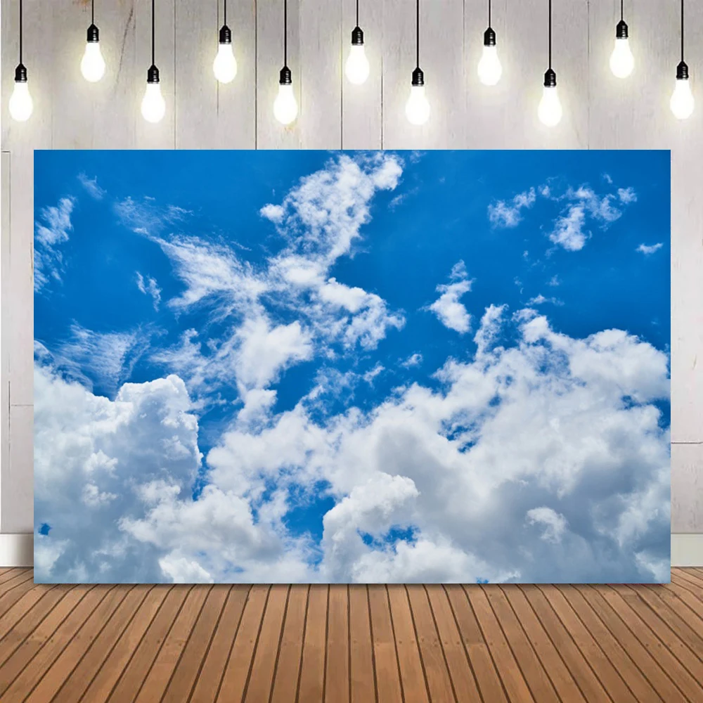 Natural Blue Sky Party Celebration Backdrop Banner - Birthday, Wedding, Bachelorette, & More