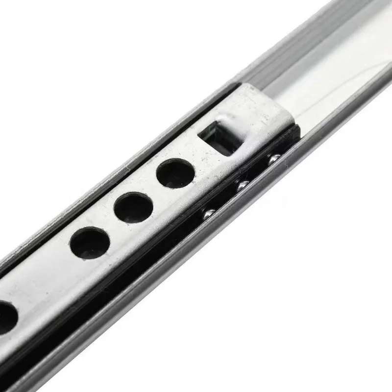 Drawer Slide Ball Guide Micro Two Sections 17mm Wide Steel Fold Drawer Steel Ball Slide Rail 1Pair drawer slides