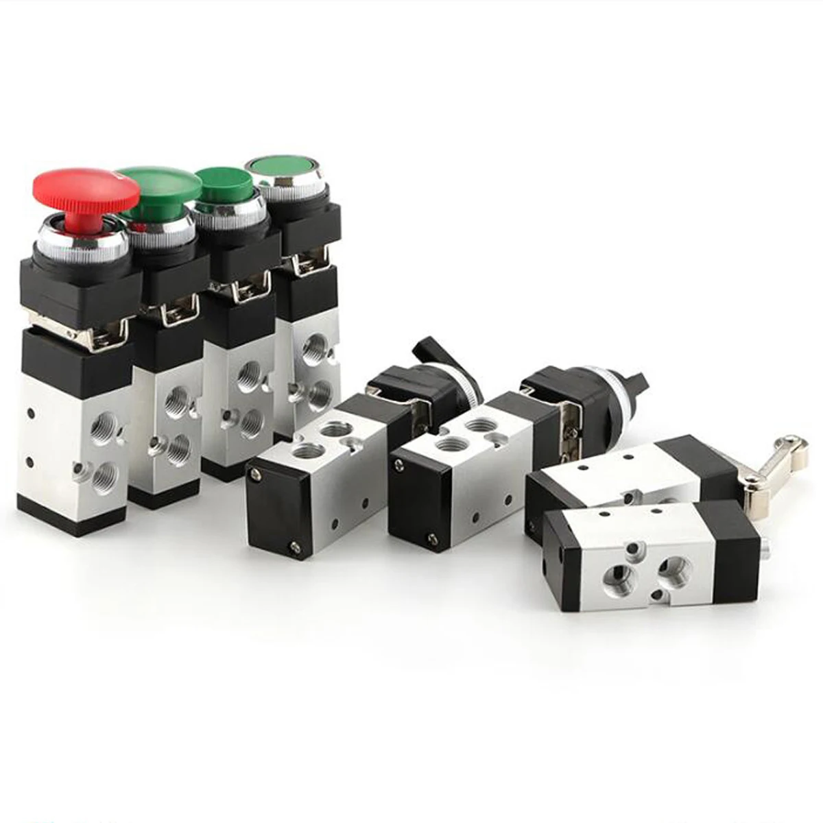 Válvula Mecânica Pneumática Válvula de Controle Manual do Interruptor do ar Botão Momentâneo Posição Maneira 5