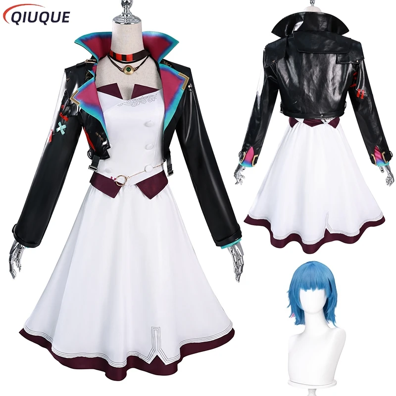 Arcane LOL Powder Wig Jinx Cosplay Women Costume for Female Girls Disguise Clothing Outfits Halloween Carnival Roleplay Suit - AliExpress 200000532