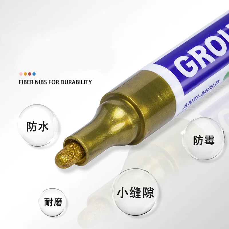 Marker Pens 8 Color White Grout Tile Pen Waterproof Wall Grout Restorer Marker Pen Bathroom Wall Floor Decontamination Seam Repair
