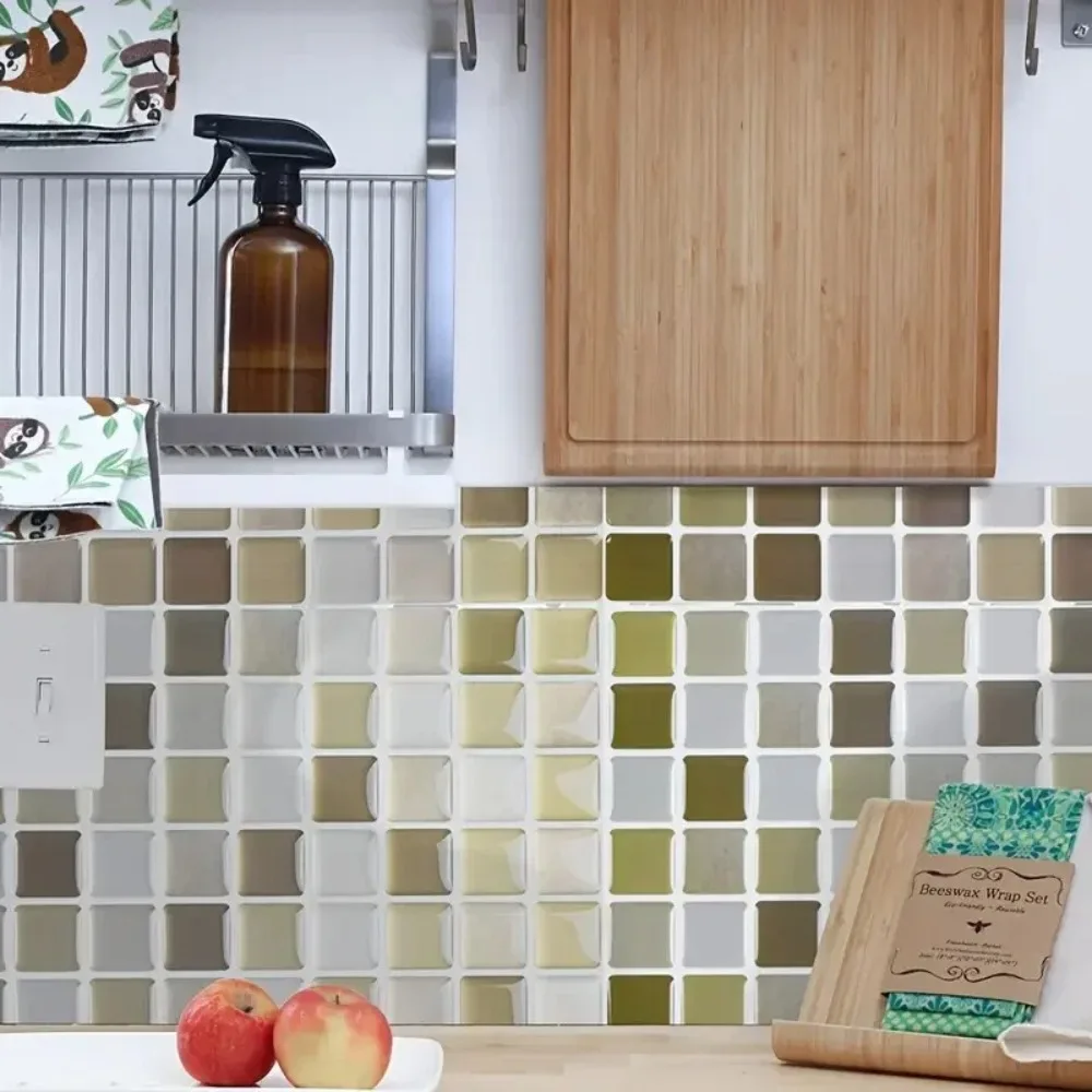 Waterproof PVC Mosaic Tile Sticker for DIY Backsplash