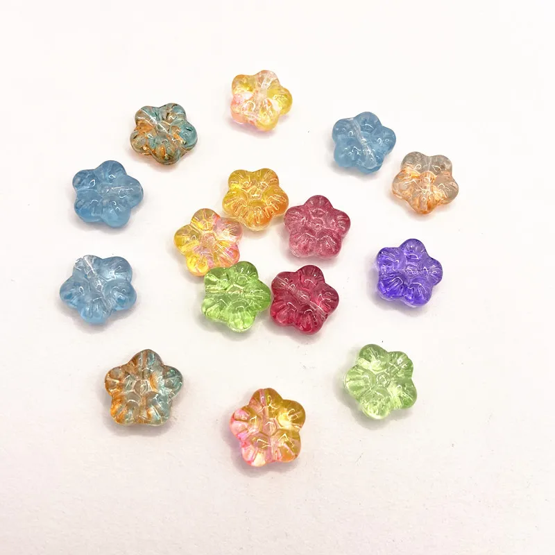 

24PCS 13MM Cute Fat Plum Gradient Mixed Color Beads For DIY Jewelry Earrings Necklace Bracelet Accessories