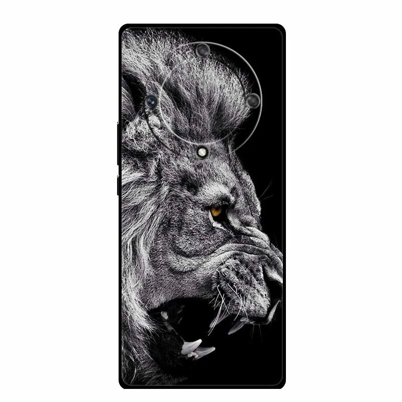 Wolf Lion Tiger Cat Black Silicone Soft Phone Case Cover