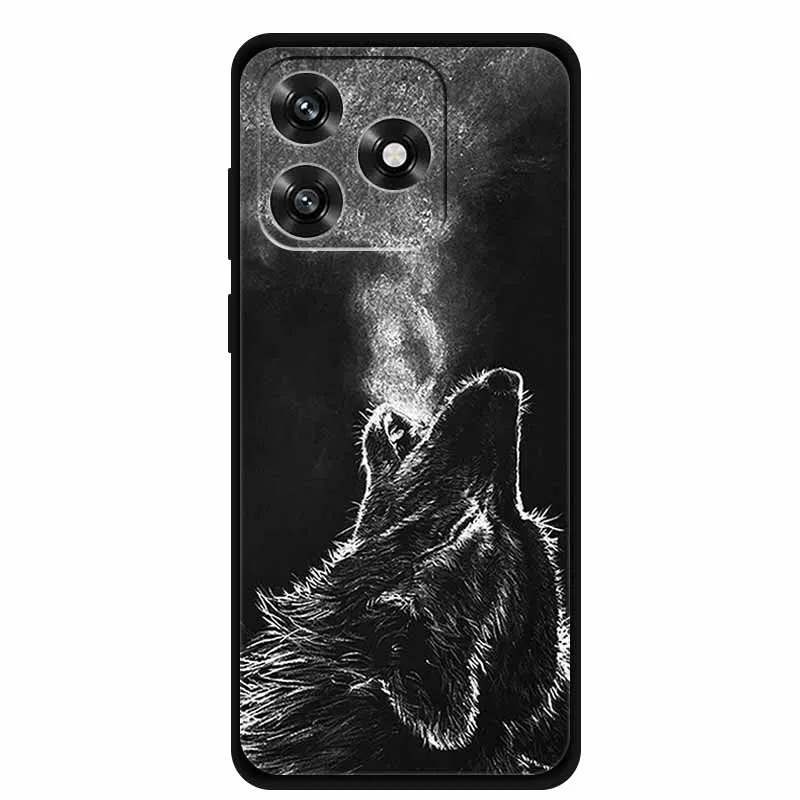 Black TPU Cartoon Soft Silicone Shockproof Case - Protective Back Cover