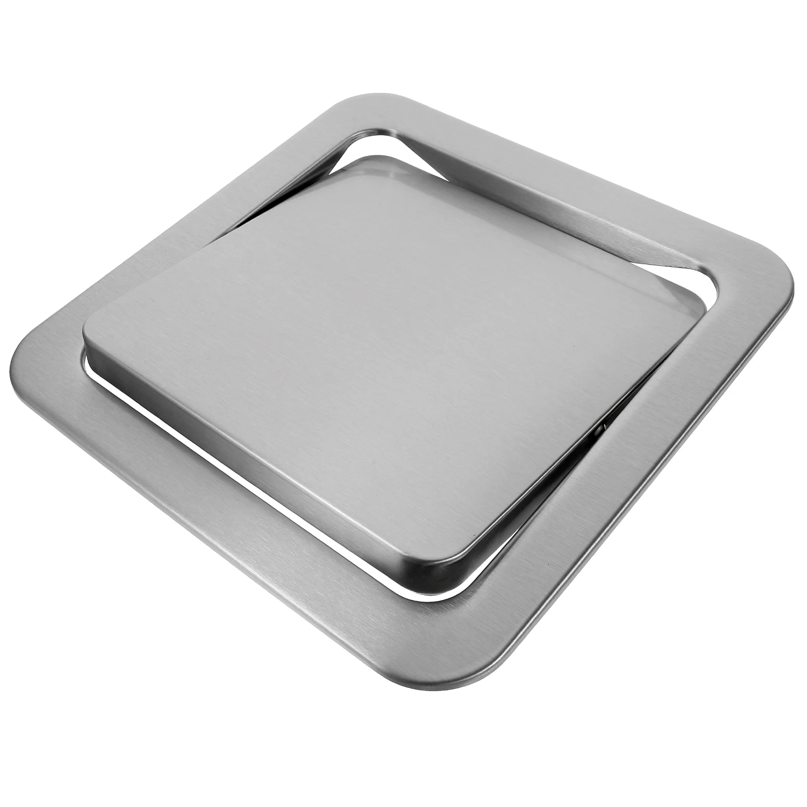 

Stainless Steel Flap Flush Recessed Built-In Balance Swing Flap Lid Cover Trash Bin Garbage Can Kitchen Counter Top