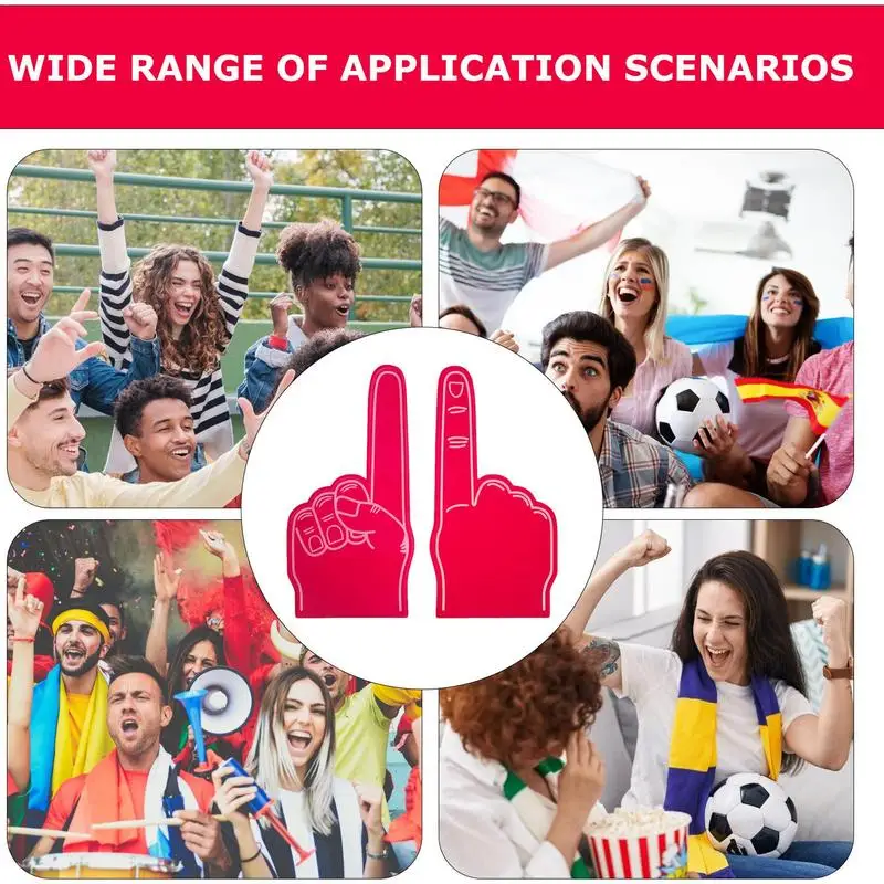 Foam Fingers 18 Inch Single Finger Cheer Gloves Cheerleading Props We'Re Number 1 Foam Hand for Sports Events Games School
