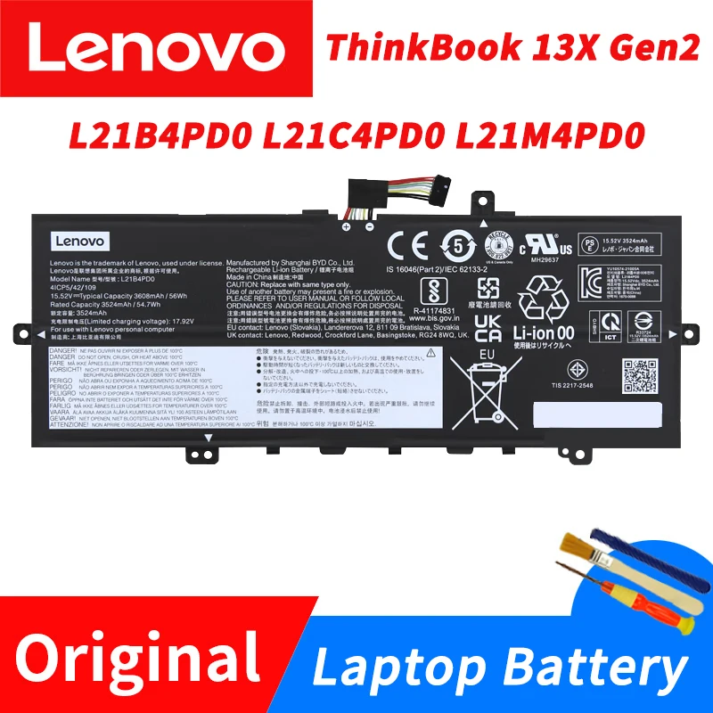 Batteria Originale Per Laptop Lenovo Thinkbook 13X Gen2 Muslimexmuslimah 56Wh