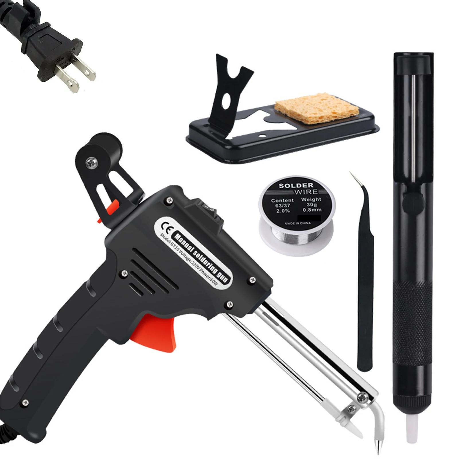 

Hand-Held Electric Automatically 110V/220V Plug Tin Gun Internal Soldering US/EU Send Heating Tool Iron Repair 60W Welding