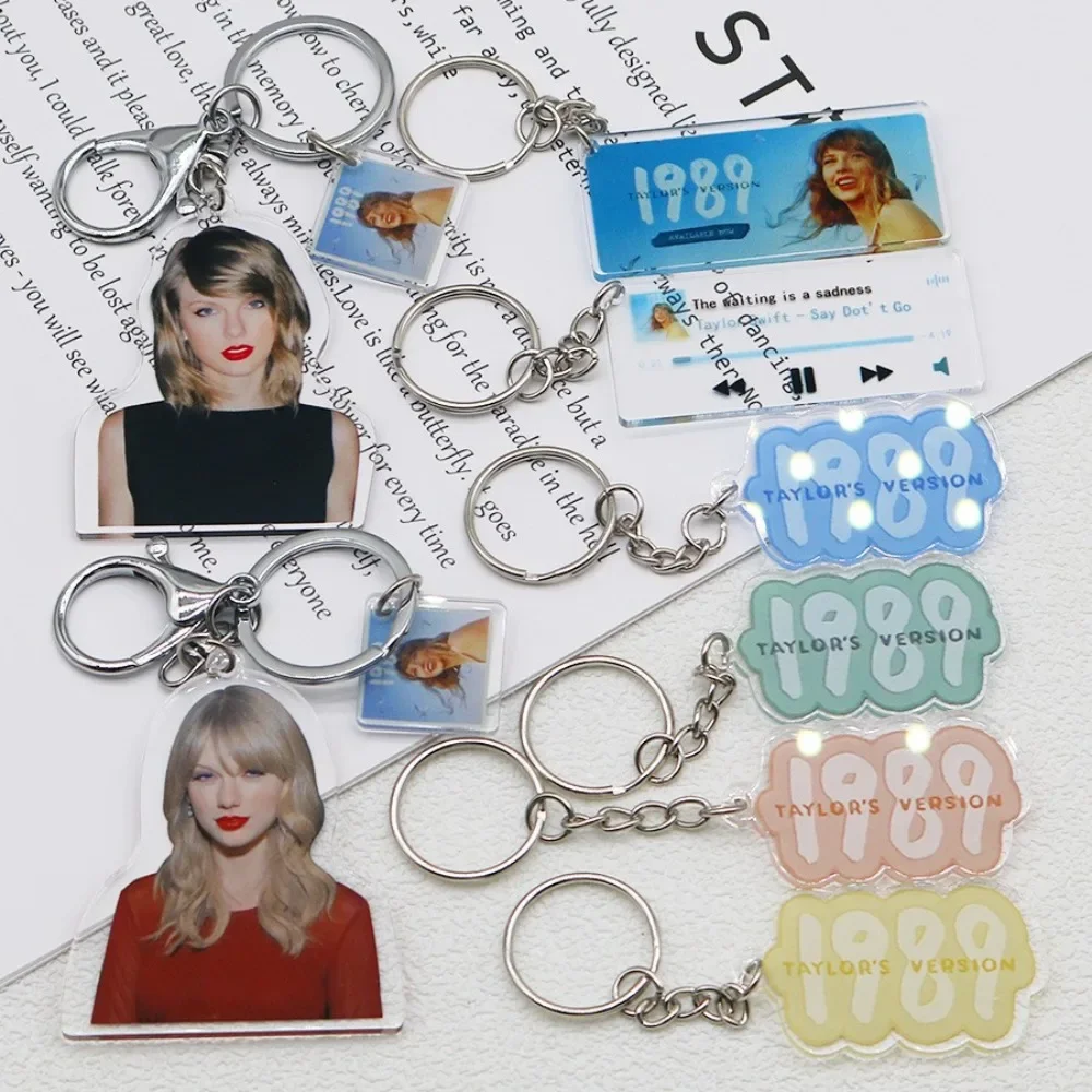 thumbnail image 1 of 2024 Taylors The Swifts Llaveros Cantante TS 1989 Llaveros Cadenas Mochilas Colgantes Álbum CD Disco Charm Colgante de Llave Femenina Decoración, 1 of 5