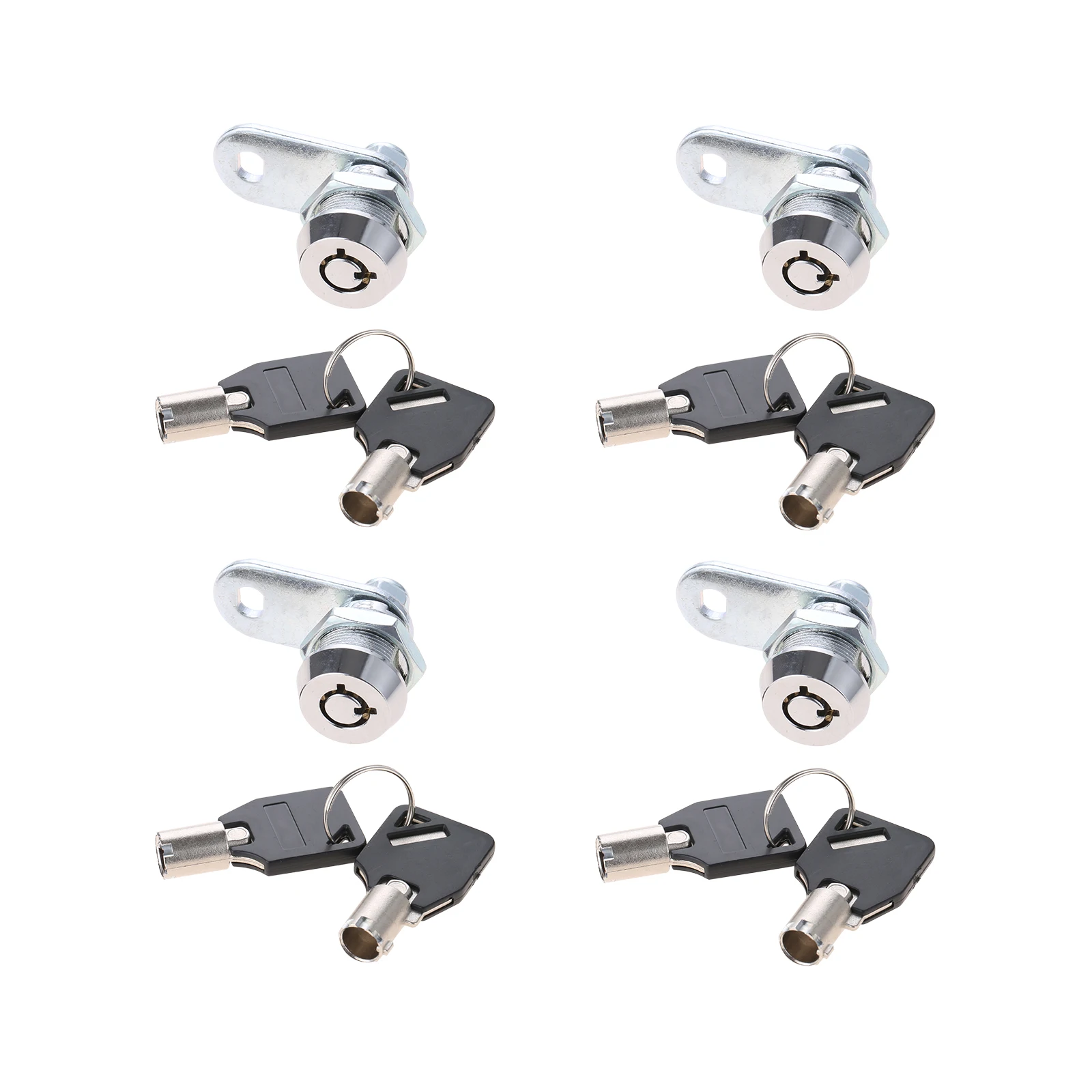 

4pcs Tubular Cam Locks with Keyed Alike Removable Key Suitable for Cabinets Enclosures Tool Box RV Doors Desks File Drawers
