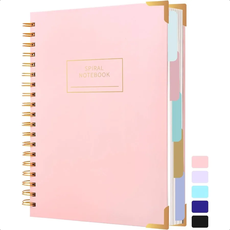Multifunctional Hardcover Spiral Notebook with Tabs