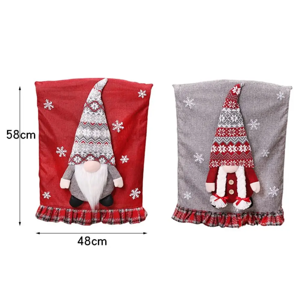 Cartoon Christmas Chair Cover Three-dimensional Exquisite Faceless Doll Chair Cover Cloth Dining Room Chair Cover New Year