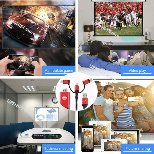 HDMI 케이블 어댑터 C타입, 마이크로 USB, 라이트닝 MHL to HDMI 미러링 폰, TV, 프로젝터, 모니터, HDTV, 1080P 변환기, 3 in 1 3