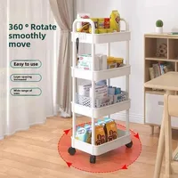 Étagère de rangement de cuisine à 5 couches, chariot mobile, support de rangement multicouche sur pied, pour bibliothèque, collations, fruits et légumes 3