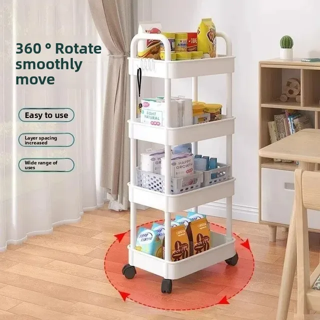 5-Tier Floor Standing Trolley Cart 3