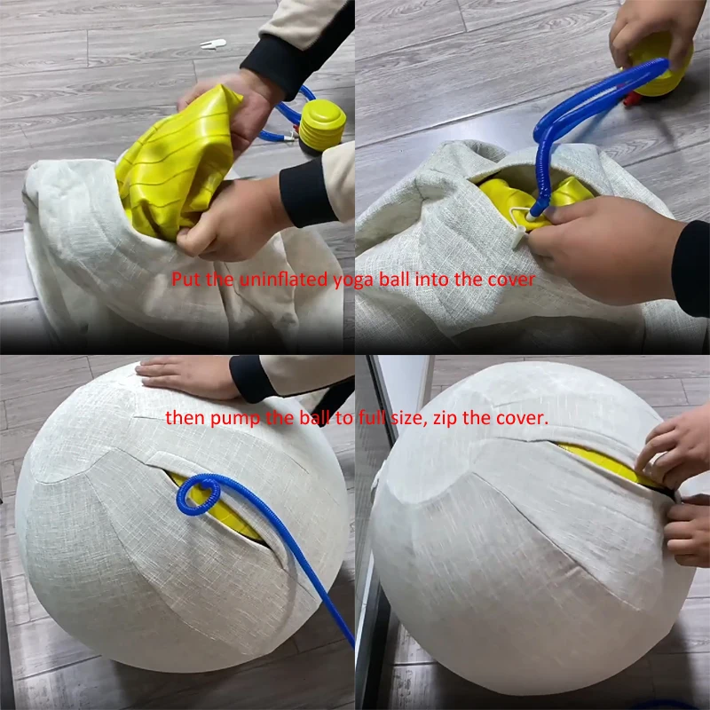 55-75cm Linen Yoga Ball Cover, Balance Ball Protector, Non-slip Fitness Cover, Gym Yoga Pilates, Fitness Bodybuilding Accessory, Yoga Ball