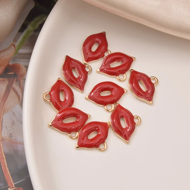 

10 шт. красивые сексуальные красные подвески в виде губ для самостоятельного изготовления сережек браслетов ожерелий брелоков ювелирных изделий Аксессуары